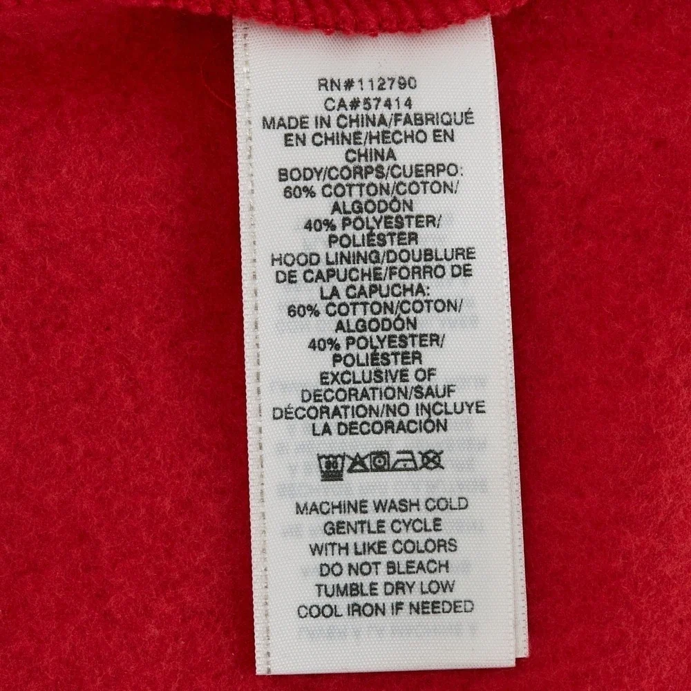 True Religion Mens Red World Tour Established 2002 Graphic Zip Hoodie Size L